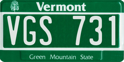 VT license plate VGS731