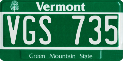 VT license plate VGS735
