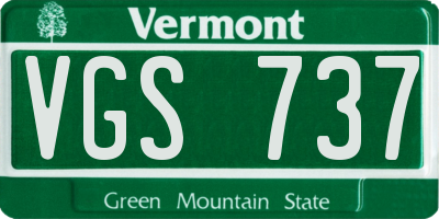 VT license plate VGS737