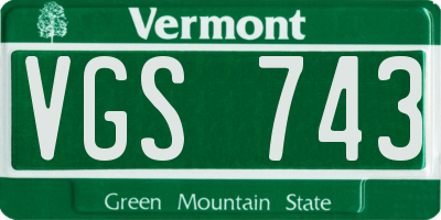 VT license plate VGS743