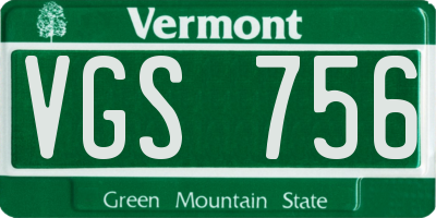 VT license plate VGS756