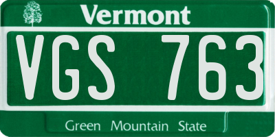 VT license plate VGS763