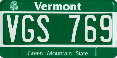 VT license plate VGS769