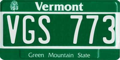 VT license plate VGS773