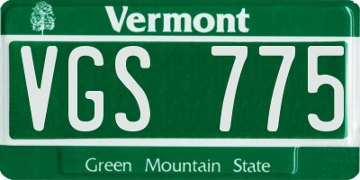 VT license plate VGS775