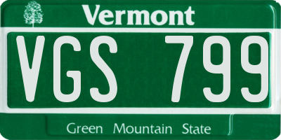 VT license plate VGS799