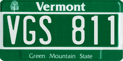 VT license plate VGS811