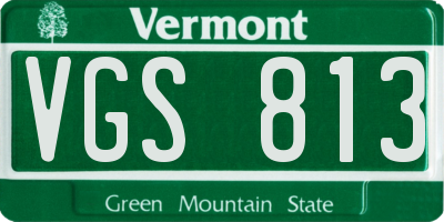 VT license plate VGS813