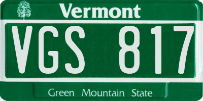 VT license plate VGS817