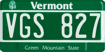 VT license plate VGS827
