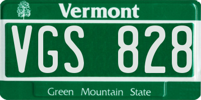 VT license plate VGS828