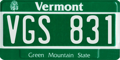 VT license plate VGS831