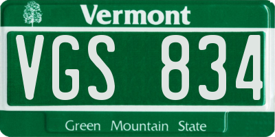 VT license plate VGS834