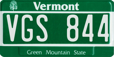 VT license plate VGS844