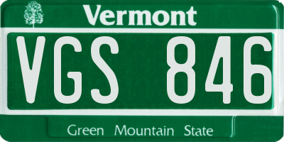 VT license plate VGS846