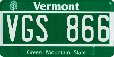 VT license plate VGS866