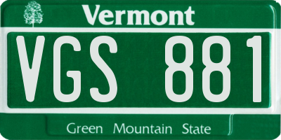 VT license plate VGS881