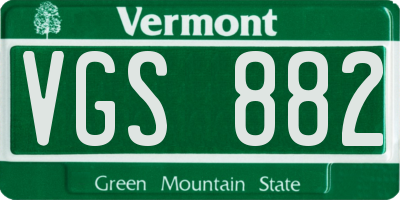 VT license plate VGS882