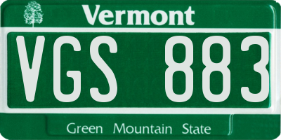 VT license plate VGS883