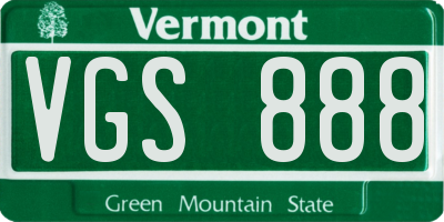 VT license plate VGS888