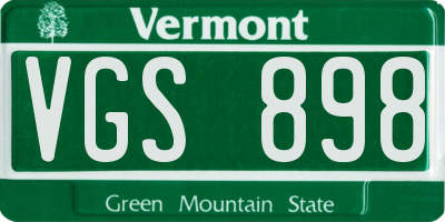 VT license plate VGS898