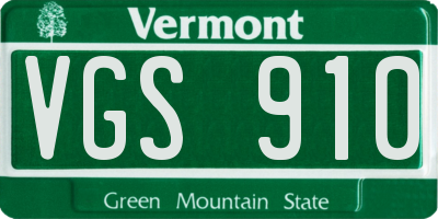 VT license plate VGS910