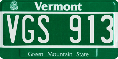 VT license plate VGS913
