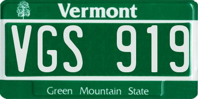 VT license plate VGS919