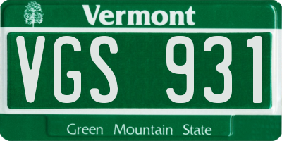 VT license plate VGS931