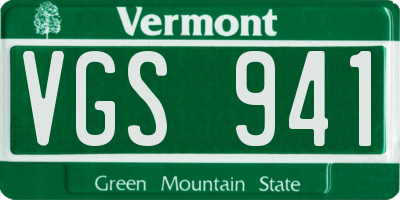VT license plate VGS941
