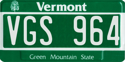VT license plate VGS964