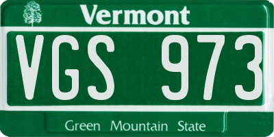 VT license plate VGS973