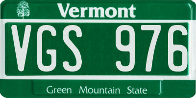 VT license plate VGS976