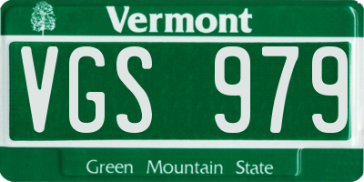 VT license plate VGS979