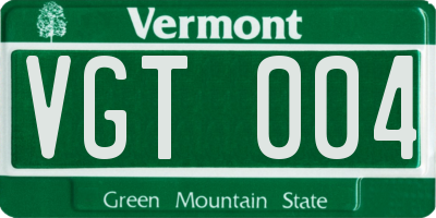 VT license plate VGT004