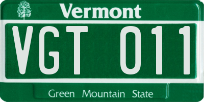 VT license plate VGT011