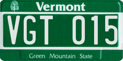 VT license plate VGT015