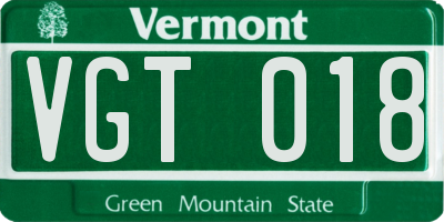 VT license plate VGT018
