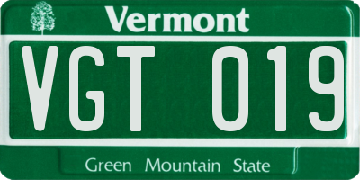 VT license plate VGT019