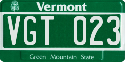 VT license plate VGT023