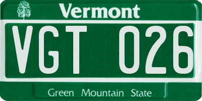 VT license plate VGT026