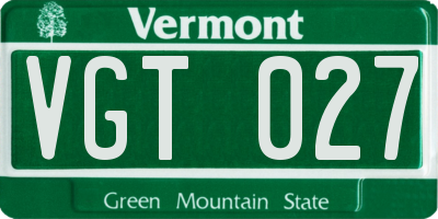 VT license plate VGT027