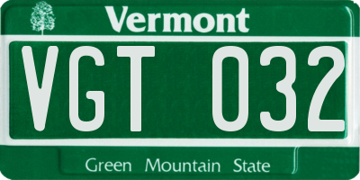 VT license plate VGT032