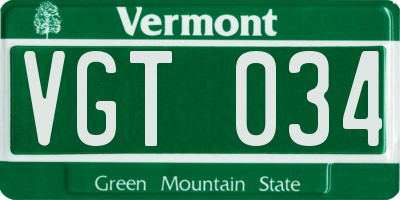 VT license plate VGT034