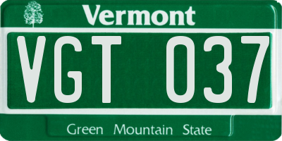 VT license plate VGT037