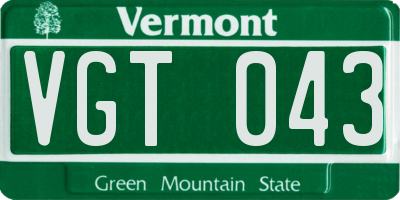 VT license plate VGT043