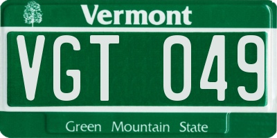 VT license plate VGT049