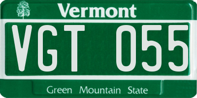 VT license plate VGT055