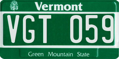 VT license plate VGT059