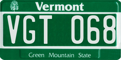 VT license plate VGT068